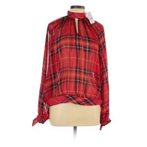 New York & Co. | Plaid  mock neck shell blouse | L